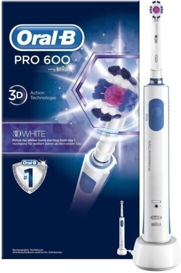 Зубная щётка электрическая Oral-b Pro 600 3D ProTimer, белая