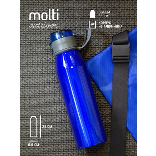 Бутылка для воды спортивная для велосипеда в дорогу на пробежку Korver синяя