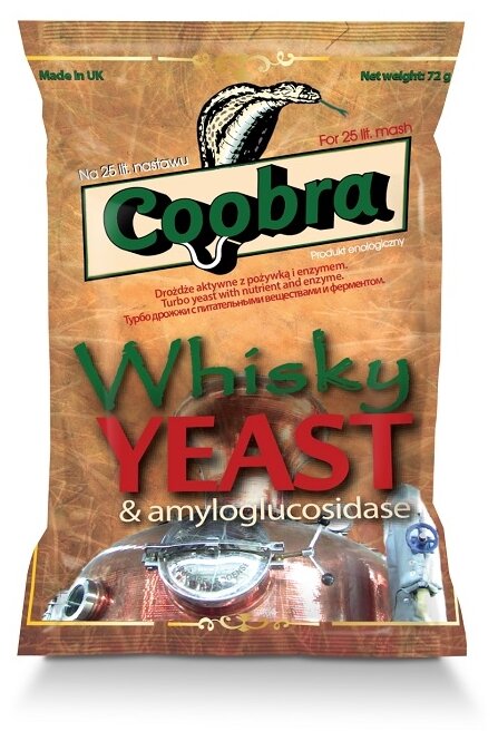 Дрожжи сухие спиртовые Coobra Whisky 72 гр