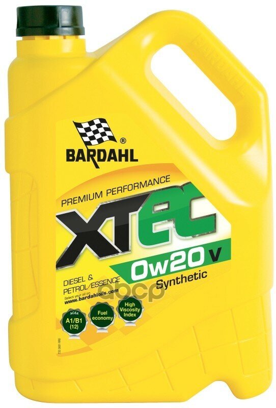 Bardahl Xtec 0W20 V A1/B1 5L (Специальное Синт. Моторное Масло) Bardahl