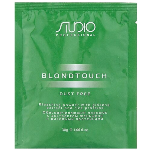 фото Kapous professional studio professional dust free обесцвечивающий порошок с экстрактом женьшеня и рисовыми протеинами blondtouch, 30 г