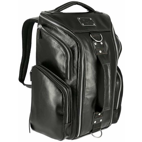 Сумка дорожная сумка-рюкзак Versado, натуральная кожа, 43х28х20 см, черный