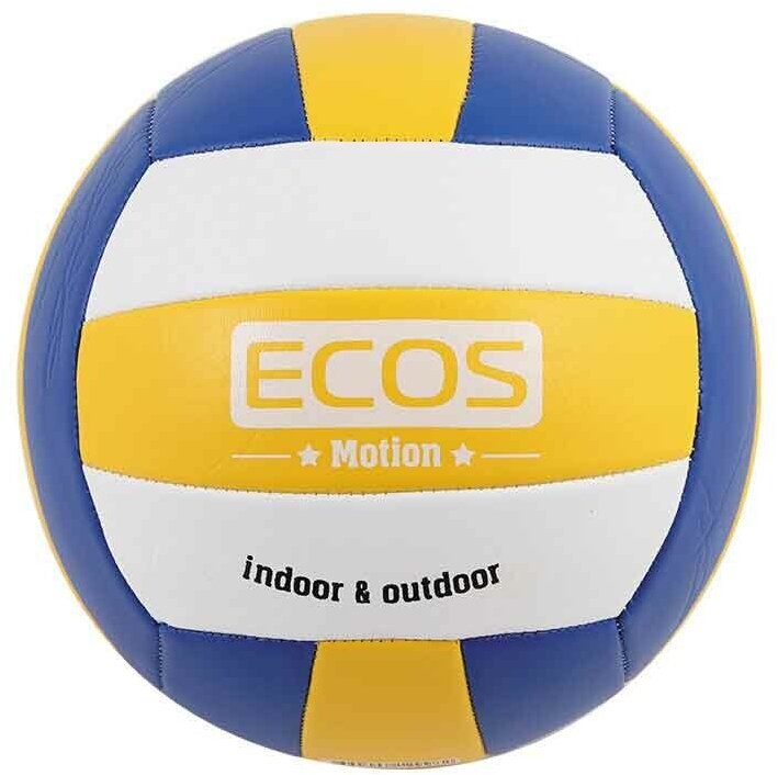 Мяч волейбольный ECOS MOTION VB103 (№5, 3-цвет, машин. сшивка, ПВХ)
