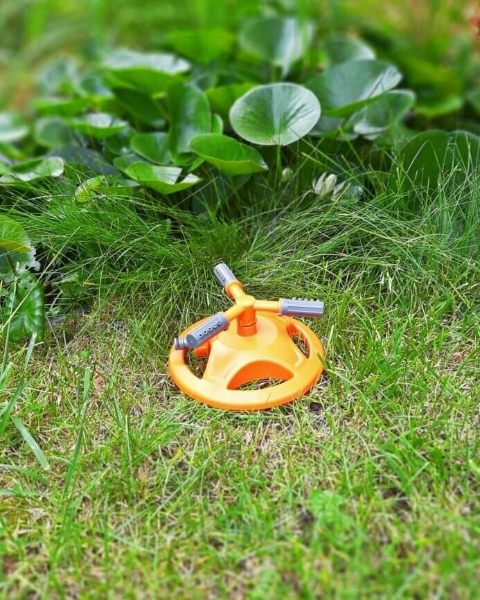 Ороситель, полив газона, дачного участка 3-х рожковый с радиусом 360 градусов - фотография № 6