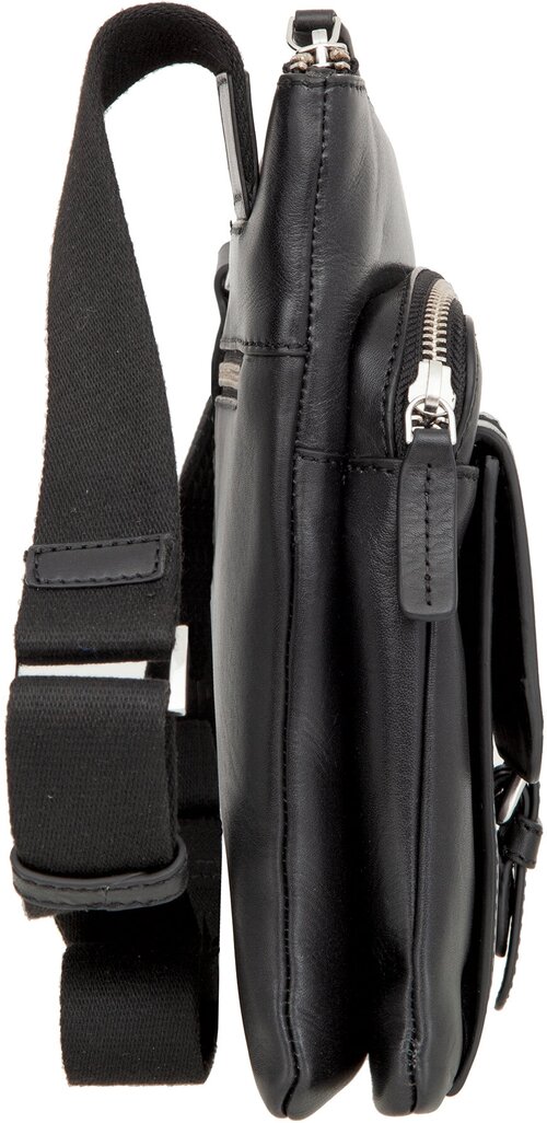 Сумка  планшет Sergio Belotti повседневная, натуральная кожа, внутренний карман, регулируемый ремень, черный