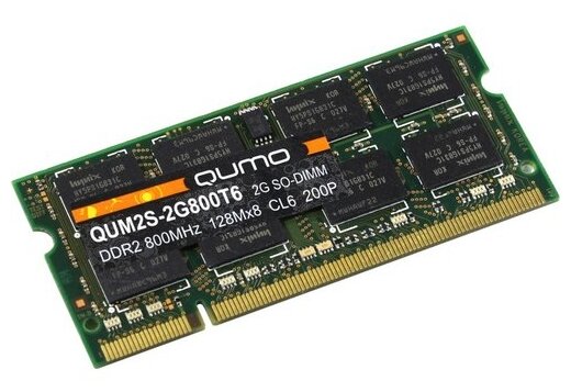 Оперативная память Qumo 2 ГБ DDR2 800 МГц SODIMM CL6 QUM2S-2G800T6