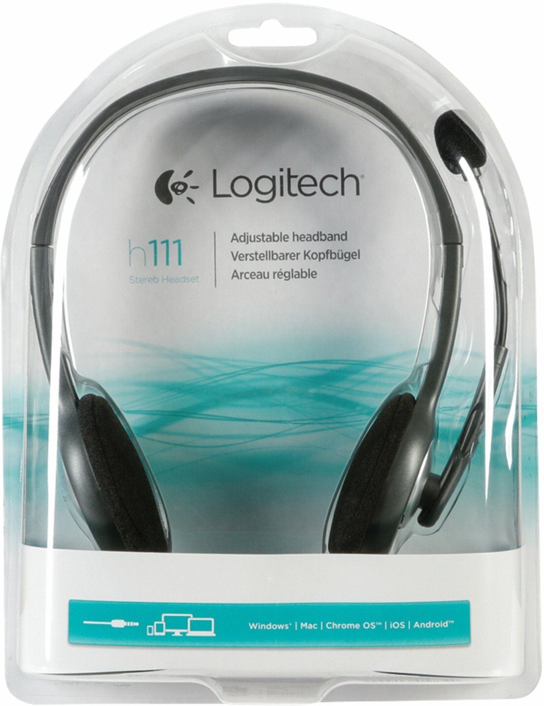 Гарнитура Logitech H111 (1 x 3.5мм, кабель 1.8м) (арт. 981-000594, M/N: A-00021) - фото №8