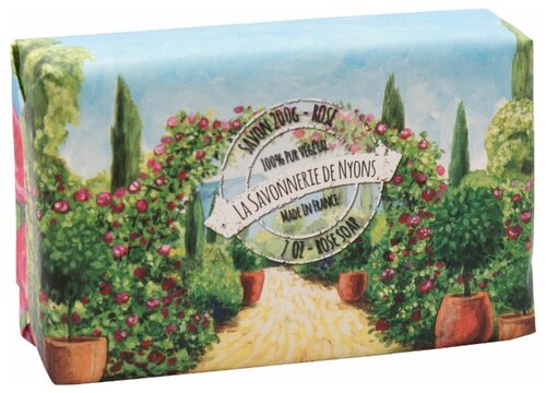 Туалетное парфюмированное мыло: розовый сад в бумажной упаковке 200гр. (La Savonnerie de Nyons, Франция)