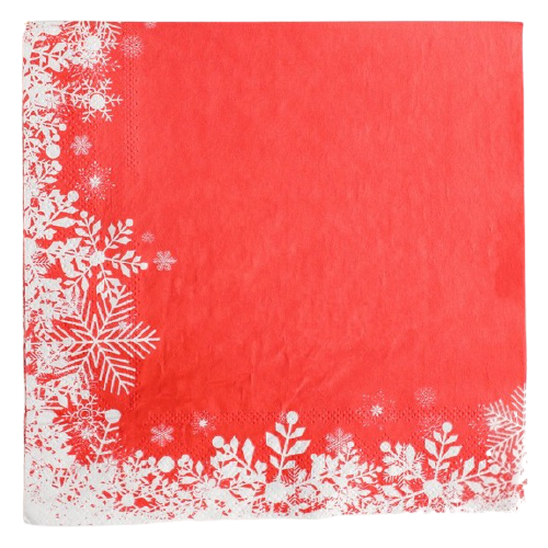 Купить Салфетки бумажные «Снежинки на красном», 33х33 см, набор 20 шт., Страна Карнавалия, красный
