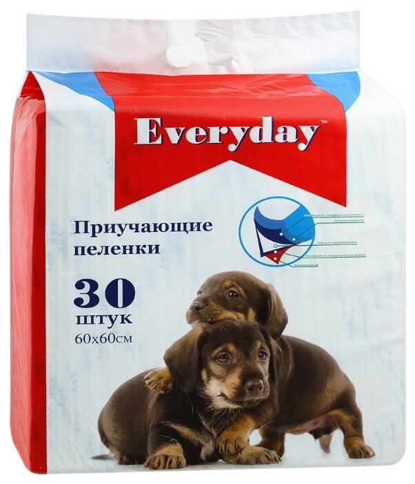 EVERYDAY / Эвридей впитывающие пеленки для животных гелевые 60 х 60 см 30 шт