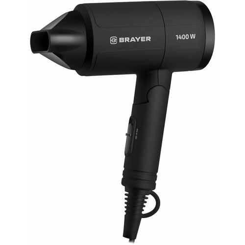 Фен BRAYER BR3040 1400 Вт 2 скорости 1 температурный режим складная ручка черный 1 шт 356500₽
