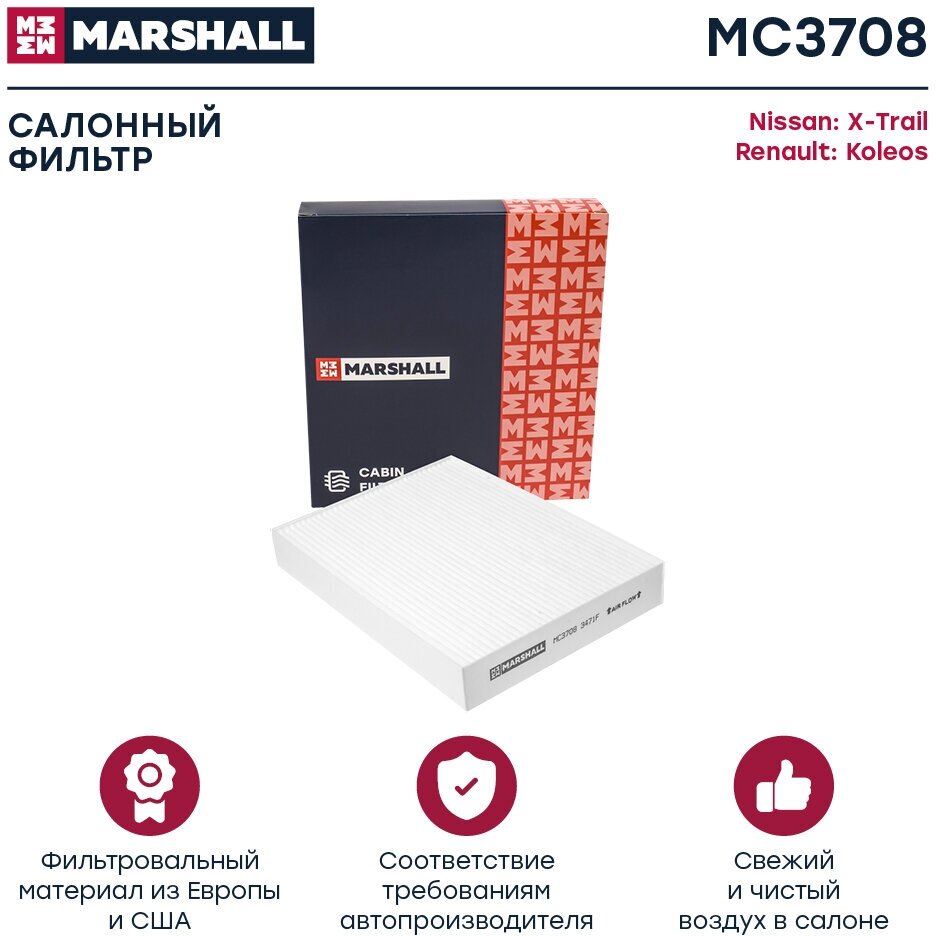 Фильтр салона MARSHALL MC3708 для Renault DOKKER Koleos II