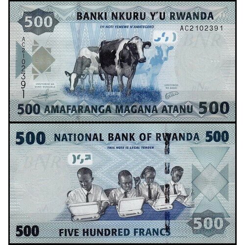 руанда 2000 франков 2007 08 г кофе unc Руанда 500 франков 2013 (UNC Pick 38)
