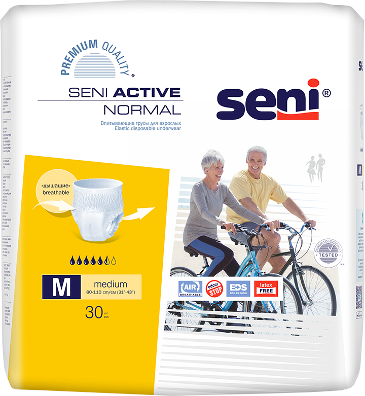 Seni Active Normal, трусы впитывающие (M), 30 шт.