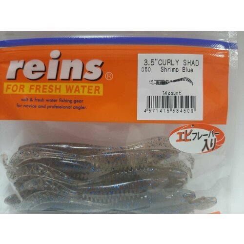 Мягкая приманка REINS CURLY SHAD 35 Цв 050-Shrimp Blue 14 штуп 660₽