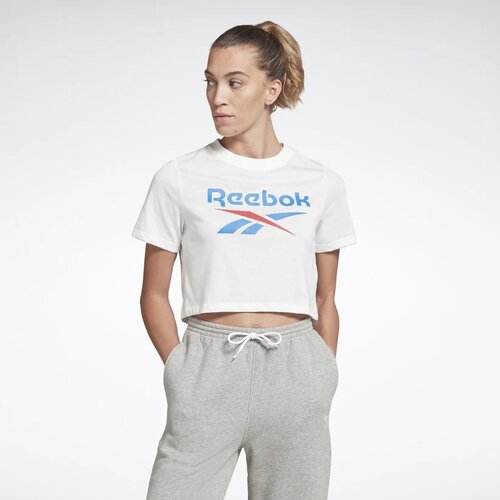 Футболка Reebok RI BL Crop Tee, размер M, белый