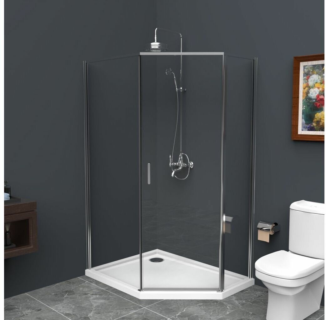 Душевой уголок BelBagno Uno UNO-195-PH-1-100/80-C-Cr 100х80x195 см, стекло прозрачное/профиль хром