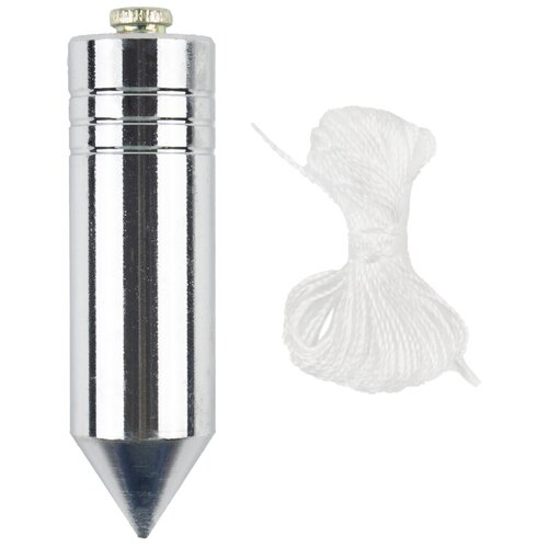 Отвес цилиндрический Шабашка металл шнур 5 м 300 г 510₽