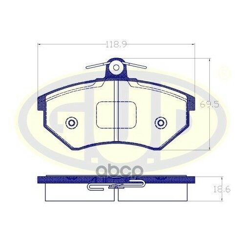 GUD GBP013440 Колодки тормозные передние audi 80 1.6-2.0i 91-95. vw passat 1.6-1.9d 89 толщ 16 мм