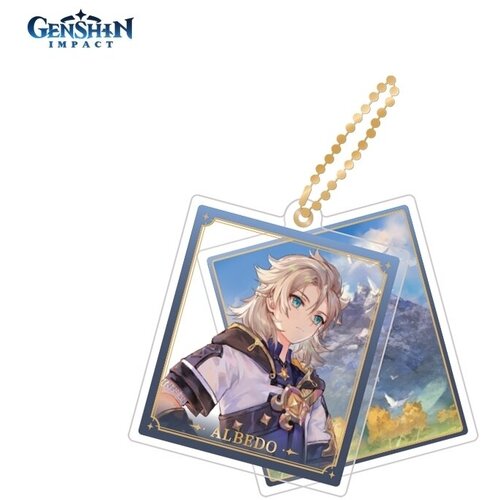 брелок акриловый genshin impact characters acrylic block strap альбедо albedo геншин импакт genshin impact 6974696611373 7 см Брелок miHoYo, синий