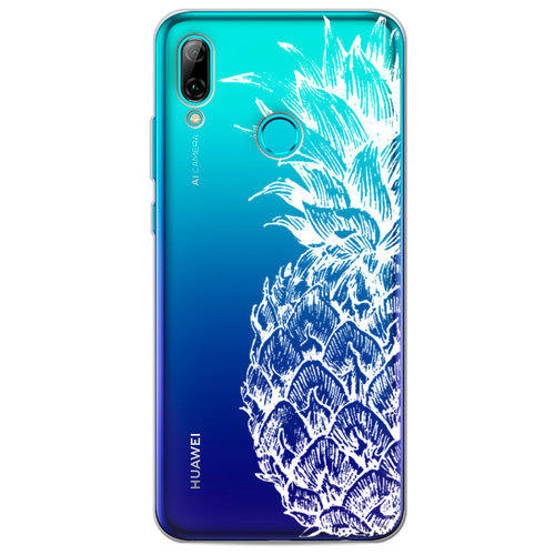 фото Силиконовый чехол ананас графика белая на huawei p smart 2019 case place