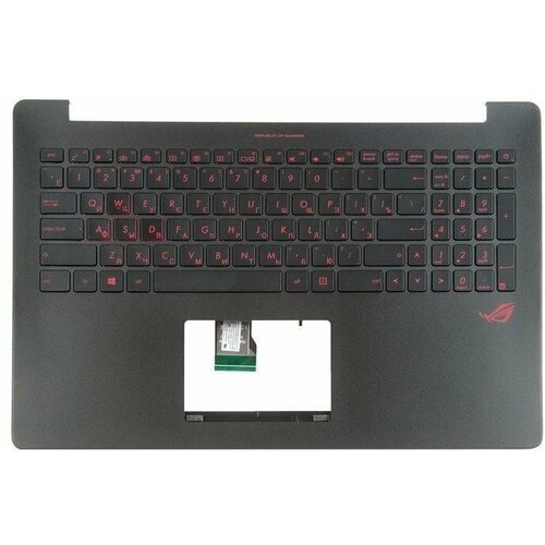 Клавиатура для ноутбука Asus N501JW с топкейсом красные буквы с креплением под HDD 90NB0873-R31RU0 5489₽