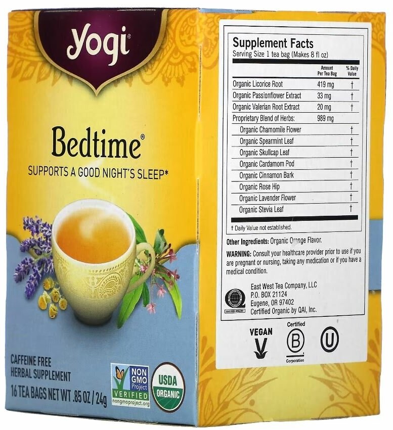 Чай в пакетиках Yogi Tea Bedtime чай перед сном, 16 пакетиков - фотография № 9