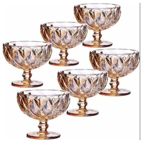 Набор креманок 6 шт 350 мл d12 см цвет золотой 1899₽