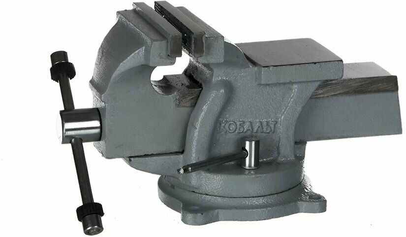 Тиски слесарные поворотные кобальт стальные, ширина губок 100 мм ...