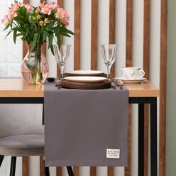 Дорожка на стол Этель Kitchen 40х150 см, цвет: серый, 100% хлопок, саржа 220 г/м2