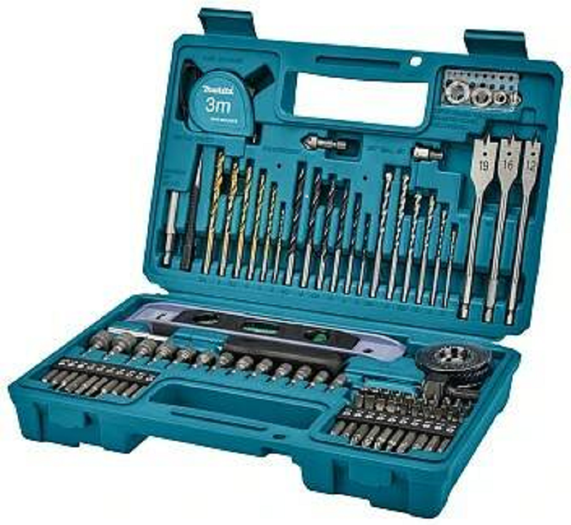 Набор инструментов Makita E-10730, 102 предм, черный/серебристый/зеленый — фото 1