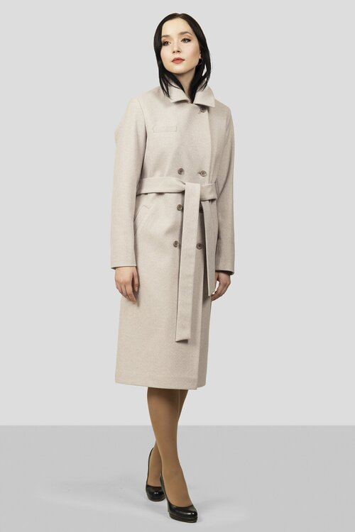 Пальто-халат  MARGO демисезонное, силуэт прямой, средней длины, размер 42/170, бежевый