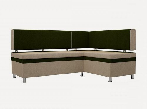 Изображение товара Угловой диван Стайл угловой Зелено-Бежевый Микровельвет Правый, 170х114х88 см, с ящиком для белья