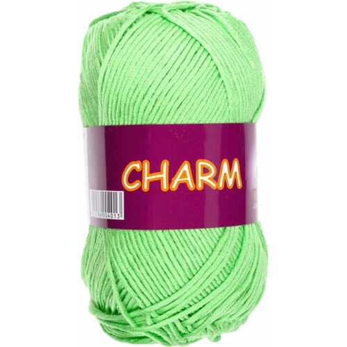 Пряжа Vita cotton Charm яркая молодая зелень (4502), 100%мерсеризованный хлопок, 106м, 50г, 1шт