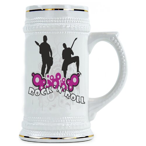 фото Пивная кружка rocknroll мужские силуэты с гитарами drabs