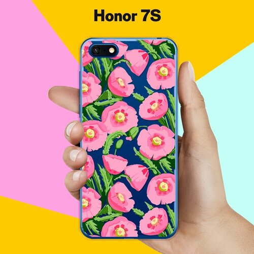 Силиконовый чехол Узор из цветов на Honor 7S силиконовый чехол узор из цветов на honor 20s