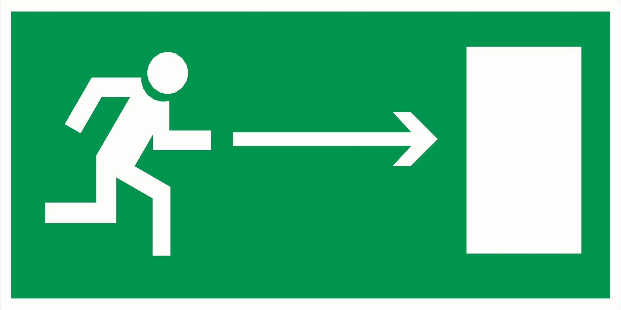Наклейка "Направление к эвакуационному выходу направо" E03, 30х15 см