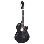 RCE141BK Family Series Pro Классическая гитара со звукоснимателем, размер 4/4, черная, Ortega - изображение