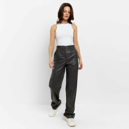 фото Брюки minaku, прямой силуэт, классический стиль, стрелки, размер 50, серый