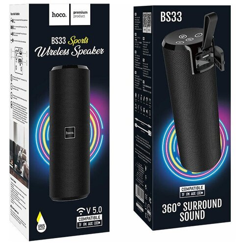 Колонка портативная Bluetooth FM USB AUX TF чёрная 169900₽