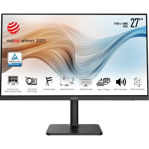 Монитор/ MSI Modern MD271P 27 (1920x1080 (матовый))/IPS/flat/1xHDMI(1.4)/1xUSB C/75Hz/5ms 9S6-3PA49H-096