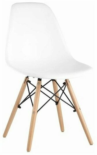 фото Комплект стульев в стиле Eames DSW, белые, на буковых ножках (2 шт. в комплекте)