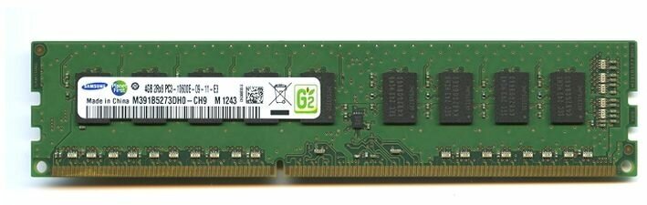 Модуль памяти DDR3 4Gb Unbuffered Samsung M391B5273DH0-CH9 PC3-10600E ECC 1333Mhz 2Rx8 1,5V Dual Rank