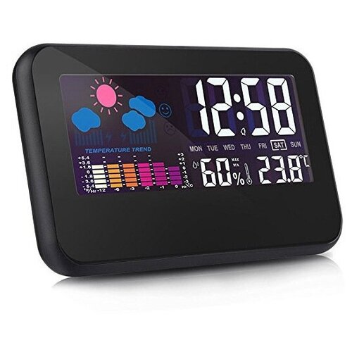 Метеостанция электронная с часами черная 75000₽