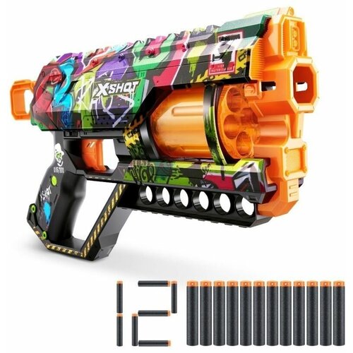 Бластер X-Shot Skins Griefer Graffiti с 12 стрелами 36561G