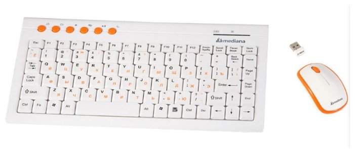 Клавиатура и мышь Mediana KM-313 White-Orange USB