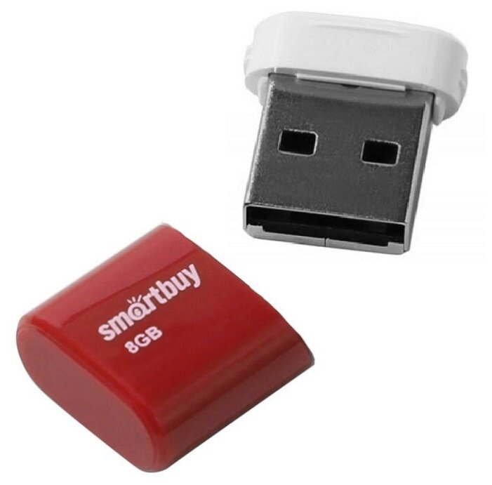 USB-накопитель Smartbuy Lara, 8GB, USB2.0, пластик красный.