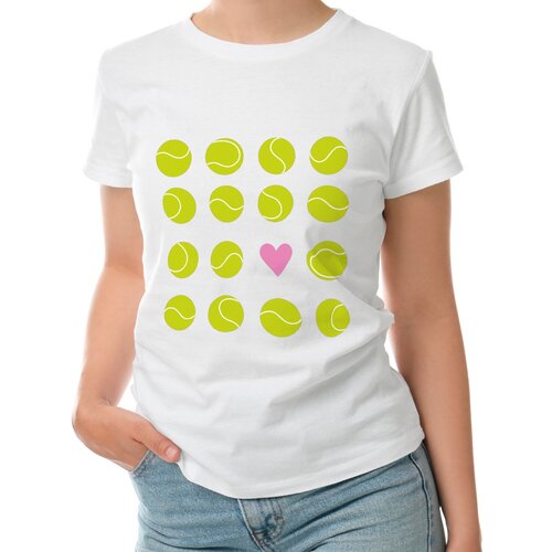 Женская футболка «Большой Теннис - Мячики» (L, темно-синий)