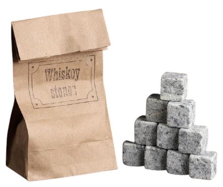 Камни для виски "Whiskey stones", в крафт пакете, 10 шт