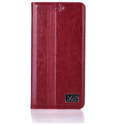 фото Чехол-книжка mypads premium для samsung galaxy a21s sm-a217f (2020) из качественной натуральной мраморной кожи буйвола прошитый элегантной прострочкой красный с магнитной крышкой